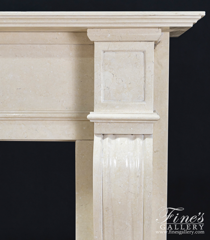 Marble Fireplaces  - A Classic Mantel In Crema Marfil Marble  - MFP-1786